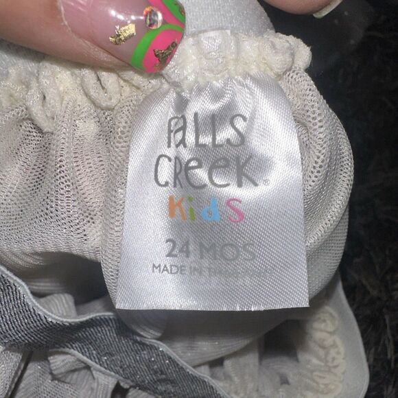 NWT Falls Creek Baby Girl's Toddler Tutu Skirt Size 24 Months Ivory Silver Stars - Picture 5 of 5